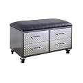 Monster Bedroom 4-Drawer Bench- Charcoal/ Black