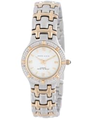 Anne Klein Womens 10/8801WTTT Genuine Diamond Accented Two-Tone Bracelet Watch