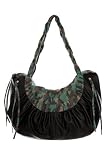 Camo & Black Bag Ladies Military Punk Goth Style Fashion Shoulder Purse