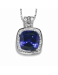 18K White Gold Tanzanite and Diamond Pendant -- LIFETIME WARRANTY