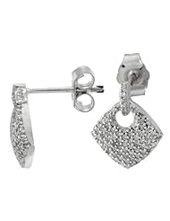 0.36 Carat Diamond Micro Pave Diamond Shaped Drop Earrings (I-J color SI2-I1 clarity)