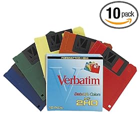 Verbatim 3.5IN HD 1.44MB Pre-Formatted IBM Rainbow Colors (10-Pack)
