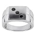 10k White Gold Men's Black Diamond Lucky #3 Dice Ring (1/4 cttw)