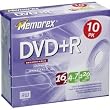 Memorex 32025656 4.7 Gb Dvd+R (10 Pk Slim)