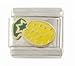 SilverBin Enamel Paint Yellow Pineapple Fruit Stainless Steel Italian Charm Link