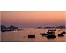 Photographic Print of Vietnam, Northern Vietnam, Halong Bay. The pink sunset afterglow at dusk over... from Jason Friend