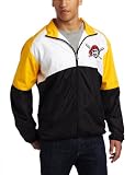 MLB Men's Pittsburgh Pirates Sports Night Lightweight Full Zip Jacket (Black/Yellow Gold/White, Large)