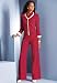 Women's Dress Pants | Dress Pants - metrostyle Ivory Tipped Pantsuit (RED PEPPER IVORY,4)