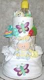 3 Tier Butterfly Baby Diaper Cake