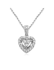 Sterling Silver Diamond Heart Pendant Necklace (1/5 Cttw, I-J Color, I2-I3 Clarity), 18"
