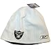 Reebok Oakland Raiders Textured White Knit Beanie - One Size, Officially Licensed National Football League Baseball Cap