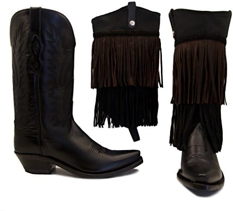 Old West Boots With Black and Brown Fringe BootRoxx Size 8.5