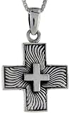 Sterling Silver Cross Pendant, 1 (25mm) Tall.