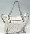 Coach 3 Color Signature Lurex Alexandra Convertible Bag 18378 Silver Multi