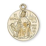 12K Gold Filled Saint Dymphna Medal and 18-inch Chain
