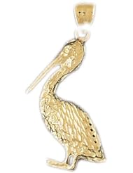 Dazzlers Solid 14k Gold Pelican Charm Pendant Available in three colors from jewelsberry (weights: 5.6 grams only)