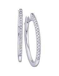 14K White Gold Diamond Hoop Earrings - 0.50 Ct. -- LIFETIME WARRANTY