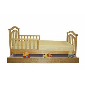 Dream On Me Elora Toddler Bed with Storage Drawer, Natural