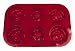 SiliconeZone Flower Mini Cake/Muffin Pan, Red