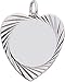 Disc: Diamond Cut Heart Charm 14K White Gold