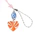 Hand Crafted Cellular Phone Charm - Heart Ceramic - Orange