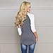 Fedi Apparel Womens 3/4 Sleeve Crew Neck Blouse Loose Tee Shirt Tops Letter Print Tee,Grey,X-Large