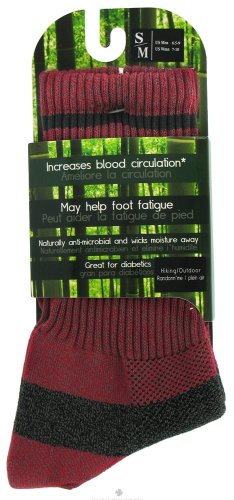Incrediwear - Bamboo Charcoal Socks Hiking Tall Small/Medium Red