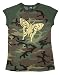 Girl's Camo T-shirt with Gold Butterfly