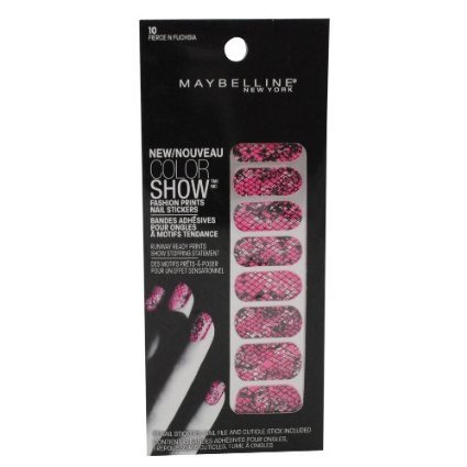 Maybelline Limited Edition Color Show Fashion Prints Nail Stickers - 10 Fierce N Fuchsia