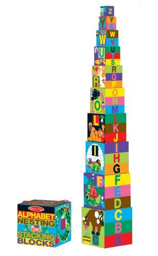 Melissa & Doug Deluxe 10-Piece Alphabet Nesting and Stacking Blocks