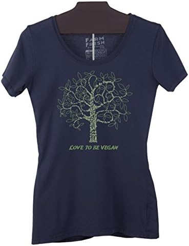 Vegan T Shirt "Vegan Tree Of Love" Women's Form Fitting Organic Cotton