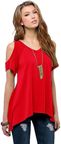 Women's Vogue Shoulder Off Wide Hem Design Top Shirt