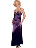 Elegant Purple Nightgown Rhinestone Pin Long Night Gown