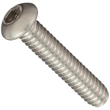 18-8 Stainless Steel Socket Cap Screw, Button Head, Internal Hex Drive, Meets ASME/ANSI B18.3-2002, ASTM F879 Specifications, #4-40, 1/4" Length, Pack Of 100