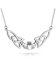 Valentines Day Gifts Bling Jewelry Celtic Trinity Knot Claddagh Heart Necklace