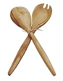 Pacific Merchants Acaciaware 14-Inch Acacia Wood Fork and Spoon Salad Serving Set