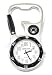 Mens Versales Carabiner Clip and Compass Clip Watch Silver Tone Includes Bottle Opener!