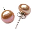HinsonGayle 8.5-9.0mm Pink Freshwater Pearl Stud Earrings on Sterling Silver Posts