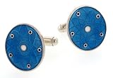 Sterling Silver And Enamel Atom Symbol Cufflinks With Presentation Box...