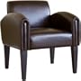 Wholesale Interiors Baxton Studio Dark Brown Luxury Leather Mid-Back Accent Chair
