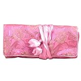Pink Flower Jewelry Roll