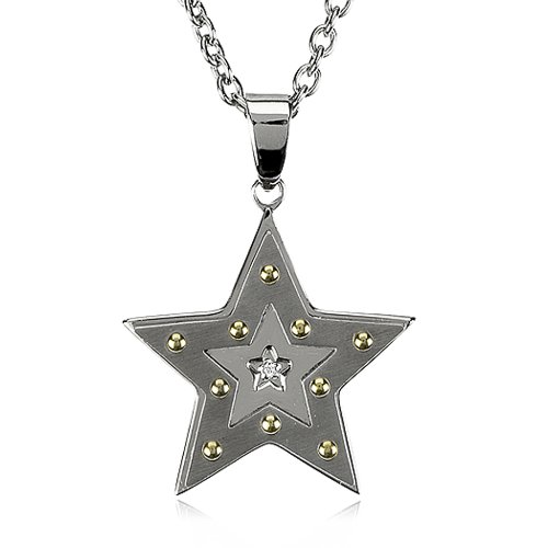 Women's Diamond Star Necklace in Stainless Steel