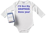 from Spoilt Rotten Spoilt Rotten - Ill Get My Brother Onto You! Babygrows / Bodysuit Alternative Baby Clothes 100 Organic Sizes 0-6 months + in funky Milk Carton WHITE