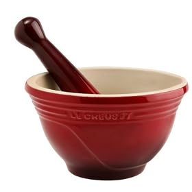 Le Creuset Stoneware Pestle & Mortar, Cerise, 0.5 Litre