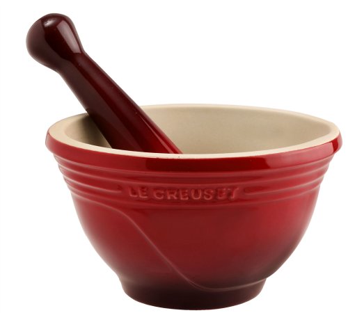 Le Creuset Stoneware Pestle & Mortar, Cerise, 0.5 Litre