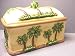 QUEEN PALM Tree GOLD Trimmed Large BREAD BOX *NEW!*