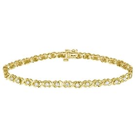 Diamond Tennis Bracelet 1.0 Carat (ctw) in 10K Yellow Gold by