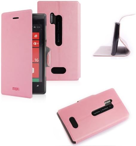 Mofi Flip Premium Pu Thin Leather Cover Case for (With NFC Tag) Nokia Lumia 928 (Pink)