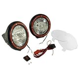 Rugged Ridge 15205.53 7" Black Round HID Off-Road Light with Wiring Harness - Pair