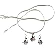 Sterling Silver Rosequartz Pendant & Earrings Jewelry